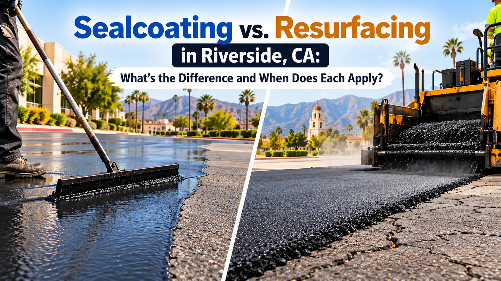Sealcoating vs. Resurfacing in Riverside, CA: What's the Difference and When Does Each Apply?